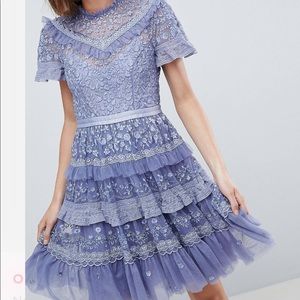 Needle & Thread High Neck Layered Mini Dress